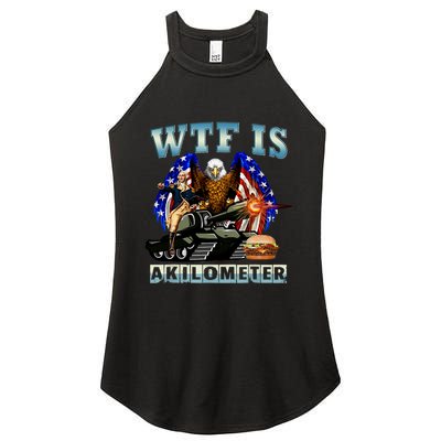 Wtf Is A Kilometer Eagle Badge American Signature Burger Women's Perfect Tri Rocker Tank