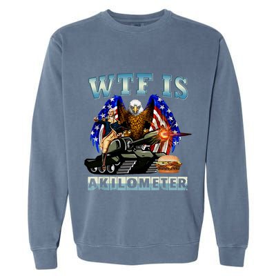 Wtf Is A Kilometer Eagle Badge American Signature Burger Garment-Dyed Sweatshirt