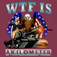 Wtf Is A Kilometer Eagle Badge American Signature Burger 16oz Travel Tumbler