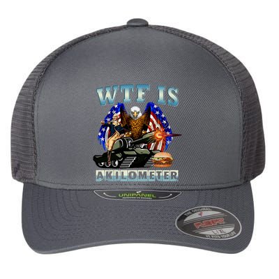 Wtf Is A Kilometer Eagle Badge American Signature Burger Flexfit Unipanel Trucker Cap