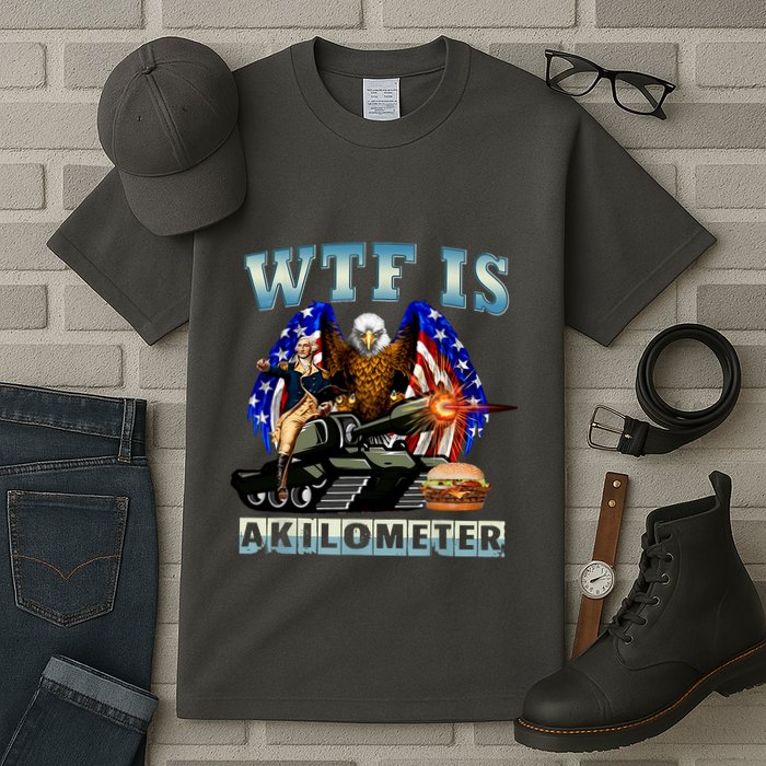 Wtf Is A Kilometer Eagle Badge American Signature Burger Tall T-Shirt
