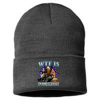 Wtf Is A Kilometer Eagle Badge American Signature Burger Sustainable Knit Beanie