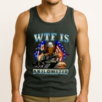 Wtf Is A Kilometer Eagle Badge American Signature Burger Tank Top