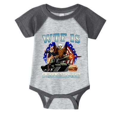 Wtf Is A Kilometer Eagle Badge American Signature Burger Infant Baby Jersey Bodysuit