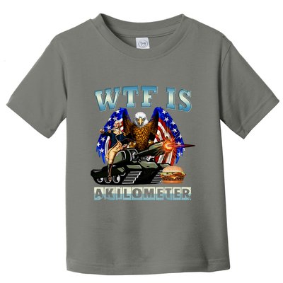 Wtf Is A Kilometer Eagle Badge American Signature Burger Toddler T-Shirt