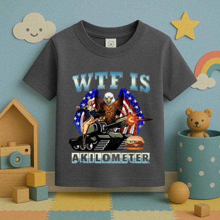 Wtf Is A Kilometer Eagle Badge American Signature Burger Toddler T-Shirt