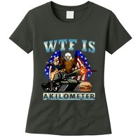 Wtf Is A Kilometer Eagle Badge American Signature Burger Womens T-Shirt