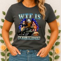 Wtf Is A Kilometer Eagle Badge American Signature Burger Womens T-Shirt
