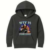 Wtf Is A Kilometer Eagle Badge American Signature Burger Kids Hoodie
