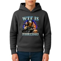 Wtf Is A Kilometer Eagle Badge American Signature Burger Kids Hoodie