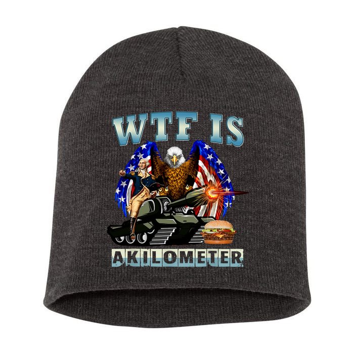 Wtf Is A Kilometer Eagle Badge American Signature Burger Short Acrylic Beanie