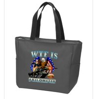 Wtf Is A Kilometer Eagle Badge American Signature Burger Zip Tote Bag