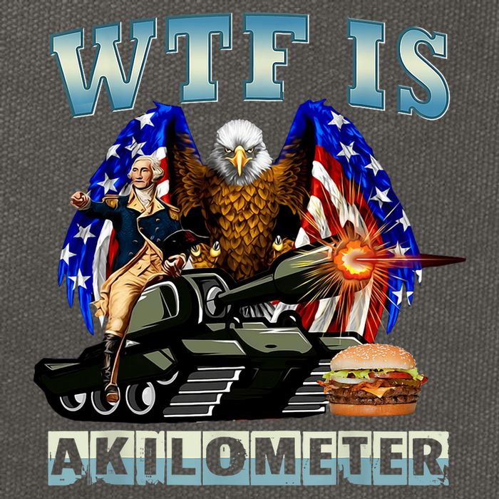 Wtf Is A Kilometer Eagle Badge American Signature Burger Cotton Canvas Backpack