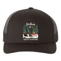 Walking In A Wiener Wonderland Dachshund Trio Yupoong Adult 5-Panel Trucker Hat