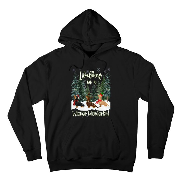 Walking In A Wiener Wonderland Dachshund Trio Hoodie