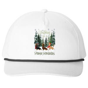 Walking In A Wiener Wonderland Dachshund Trio Snapback Five-Panel Rope Hat