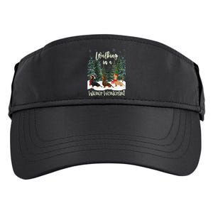 Walking In A Wiener Wonderland Dachshund Trio Adult Drive Performance Visor