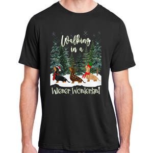 Walking In A Wiener Wonderland Dachshund Trio Adult ChromaSoft Performance T-Shirt