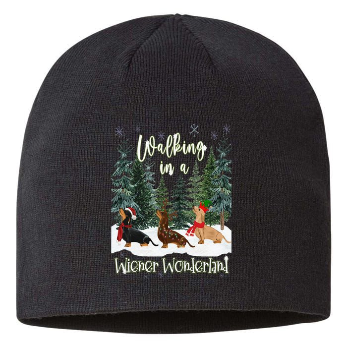 Walking In A Wiener Wonderland Dachshund Trio Sustainable Beanie