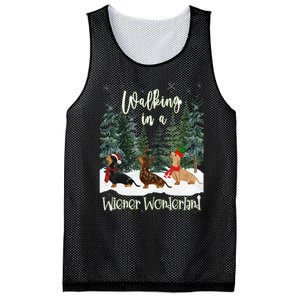 Walking In A Wiener Wonderland Dachshund Trio Mesh Reversible Basketball Jersey Tank