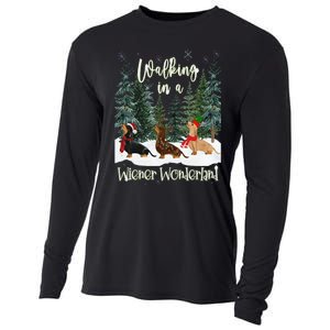 Walking In A Wiener Wonderland Dachshund Trio Cooling Performance Long Sleeve Crew