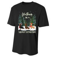 Walking In A Wiener Wonderland Dachshund Trio Performance Sprint T-Shirt