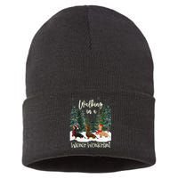 Walking In A Wiener Wonderland Dachshund Trio Sustainable Knit Beanie