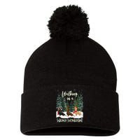 Walking In A Wiener Wonderland Dachshund Trio Pom Pom 12in Knit Beanie