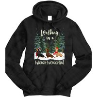 Walking In A Wiener Wonderland Dachshund Trio Tie Dye Hoodie