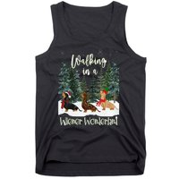 Walking In A Wiener Wonderland Dachshund Trio Tank Top