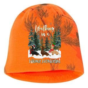 Walking In A Wiener Wonderland Dachshund Trio Kati - Camo Knit Beanie