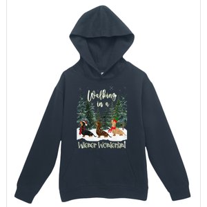 Walking In A Wiener Wonderland Dachshund Trio Urban Pullover Hoodie