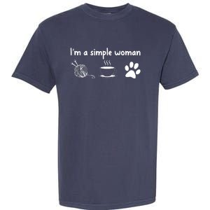 Womens Im A Simple Woman Knitting Gift For Knitters Christmas Gift Garment-Dyed Heavyweight T-Shirt