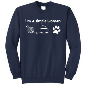 Womens Im A Simple Woman Knitting Gift For Knitters Christmas Gift Sweatshirt