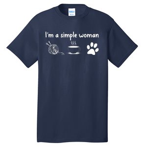 Womens Im A Simple Woman Knitting Gift For Knitters Christmas Gift Tall T-Shirt