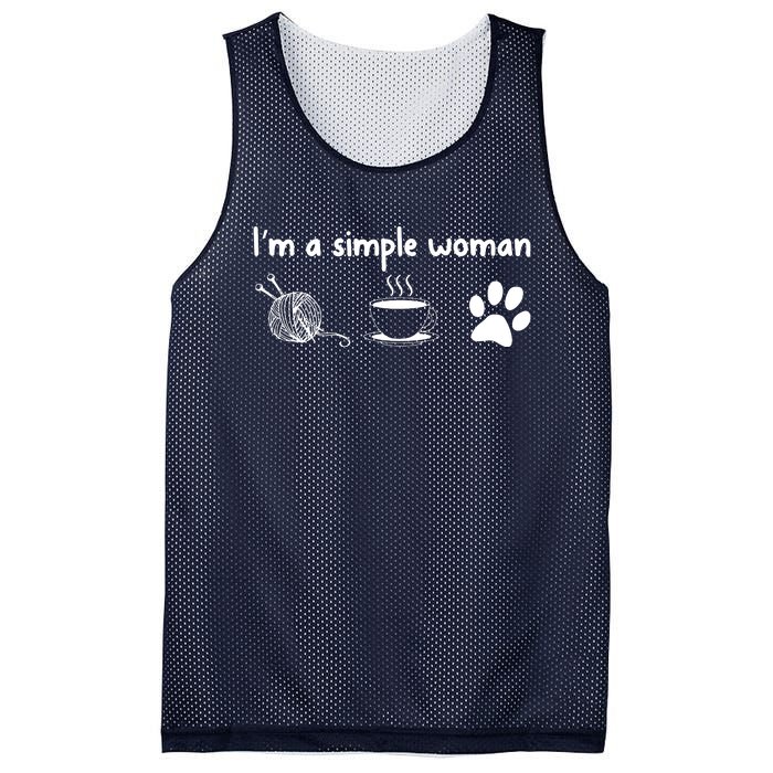 Womens Im A Simple Woman Knitting Gift For Knitters Christmas Gift Mesh Reversible Basketball Jersey Tank