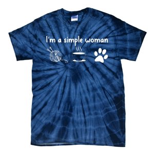 Womens Im A Simple Woman Knitting Gift For Knitters Christmas Gift Tie-Dye T-Shirt