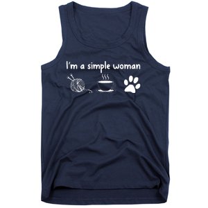 Womens Im A Simple Woman Knitting Gift For Knitters Christmas Gift Tank Top