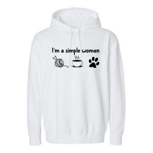 Womens Im A Simple Woman Knitting Gift For Knitters Christmas Gift Garment-Dyed Fleece Hoodie