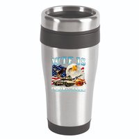 Wtf Is A Kilometer Eagle Badge American Funny 4th Of July 16oz Travel Tumbler
