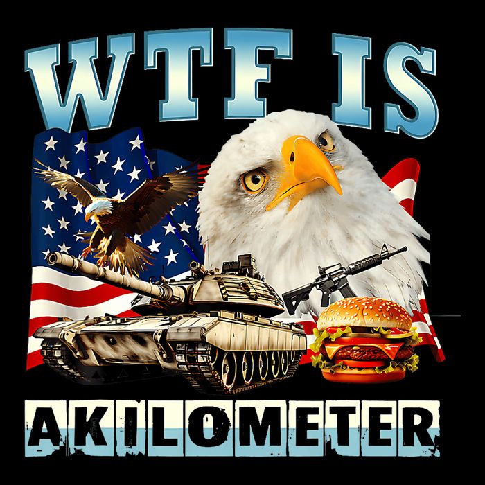 Wtf Is A Kilometer Eagle Badge American Funny 4th Of July 16oz Travel Tumbler
