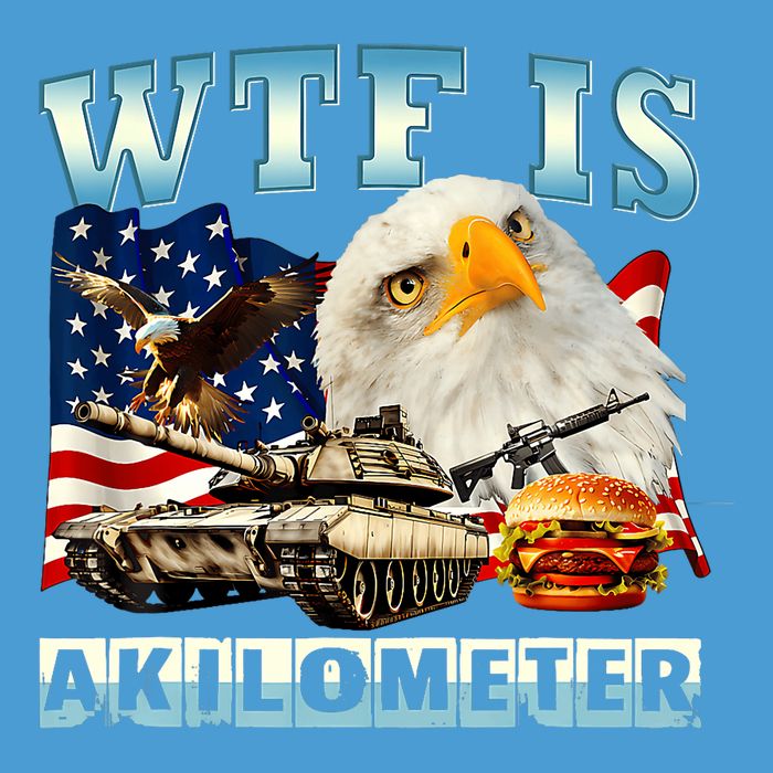 Wtf Is A Kilometer Eagle Badge American Funny 4th Of July Tie Dye Hoodie