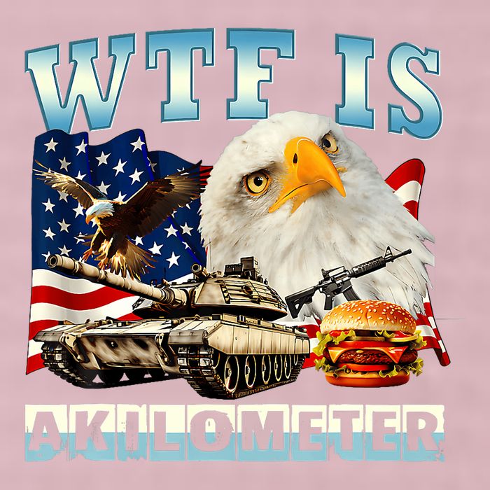 Wtf Is A Kilometer Eagle Badge American Funny 4th Of July 25L Jumbo Tote