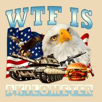 Wtf Is A Kilometer Eagle Badge American Funny 4th Of July Drawstring Bag