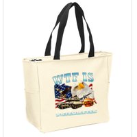 Wtf Is A Kilometer Eagle Badge American Funny 4th Of July Zip Tote Bag