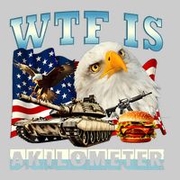 Wtf Is A Kilometer Eagle Badge American Funny 4th Of July Tie-Dye T-Shirt