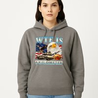 Wtf Is A Kilometer Eagle Badge American Funny 4th Of July Hoodie