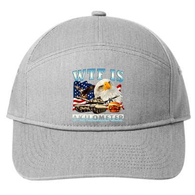 Wtf Is A Kilometer Eagle Badge American Funny 4th Of July 7-Panel Snapback Hat
