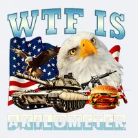 Wtf Is A Kilometer Eagle Badge American Funny 4th Of July Sueded Cloud Jersey T-Shirt