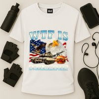 Wtf Is A Kilometer Eagle Badge American Funny 4th Of July Performance Shirt
